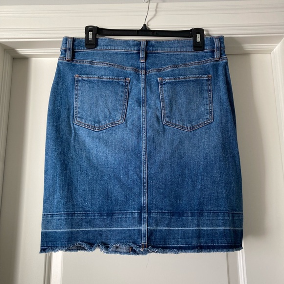 LOFT Blue Denim Skirt with Button Detail - Picture 2 of 4